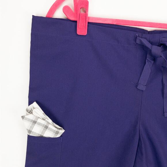 Scrub Pants Adar Universal Small Purple Cargo Pocket Drawstring New Poly Blend - Picture 4 of 13